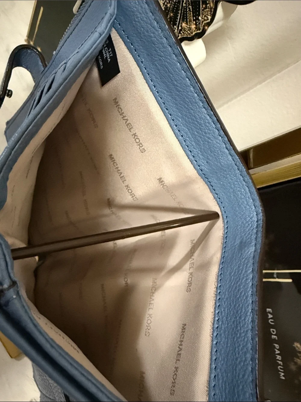 Michael Kors Light Blue Leather Wristlet Wallet